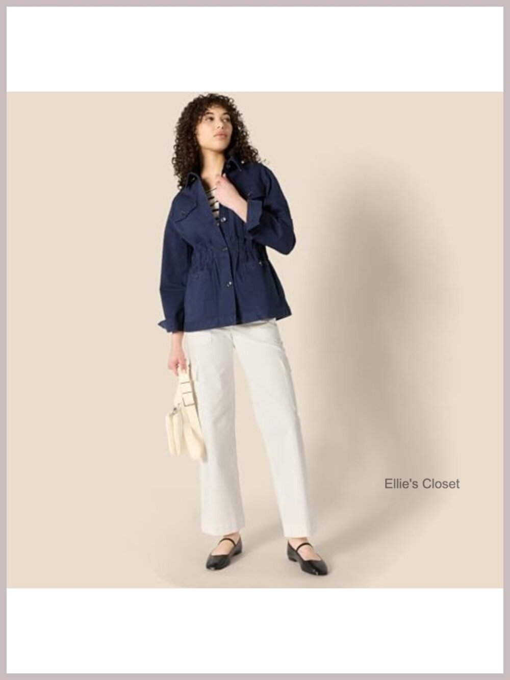 Women's Relaxed-Fit Dropped Shoulder Cotton Twill Jacket - Picture 3 of 6